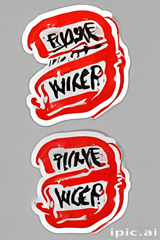 Creative Stickers Featuring Bold Red Design with Unique Typography Elements