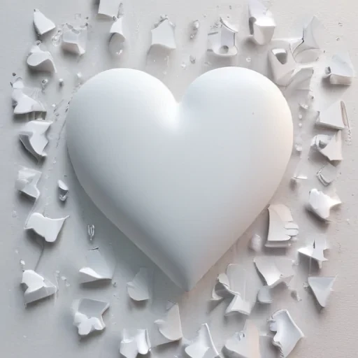 white broken heart