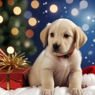 christmas puppy wallpaper