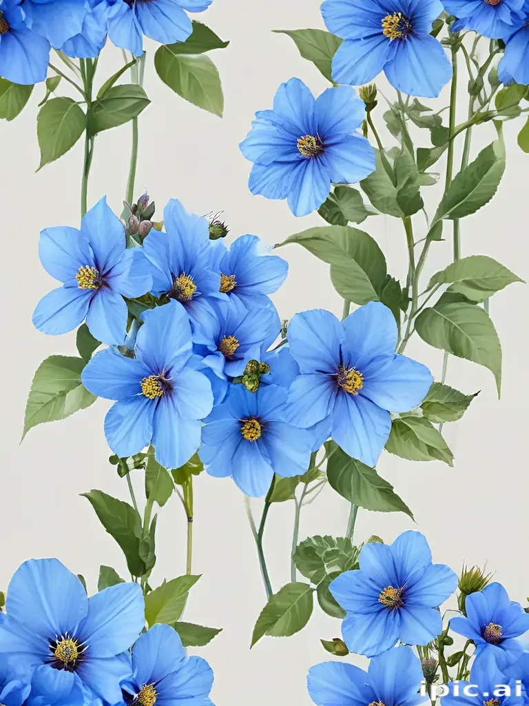 blue flowers transparent