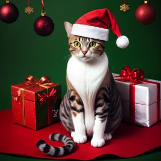 cat christmas background