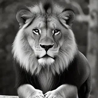 lion black and white