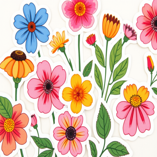 aesthetic flower stickers