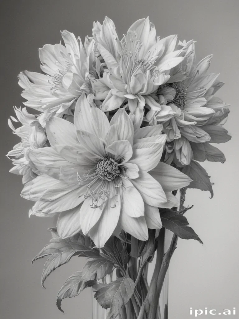 pencil drawn flowers