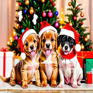 cute christmas dogs