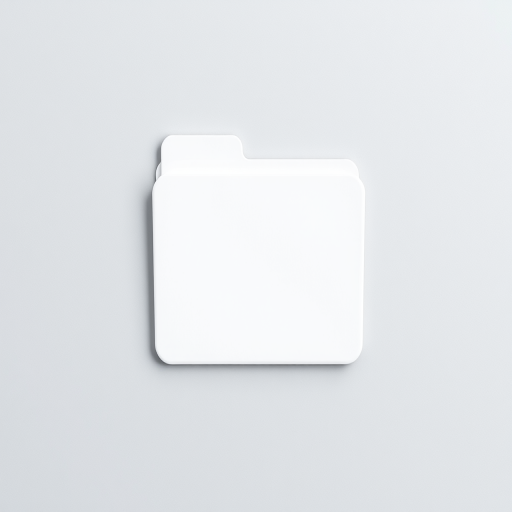 Create a high-resolution image of a simple folder icon with a transparent background, camera settings: f/8, ISO 100, 1/125 sec, camera view: top-down, camera style: flat lay, camera type: DSLR.