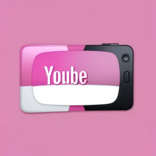 pink youtube logo