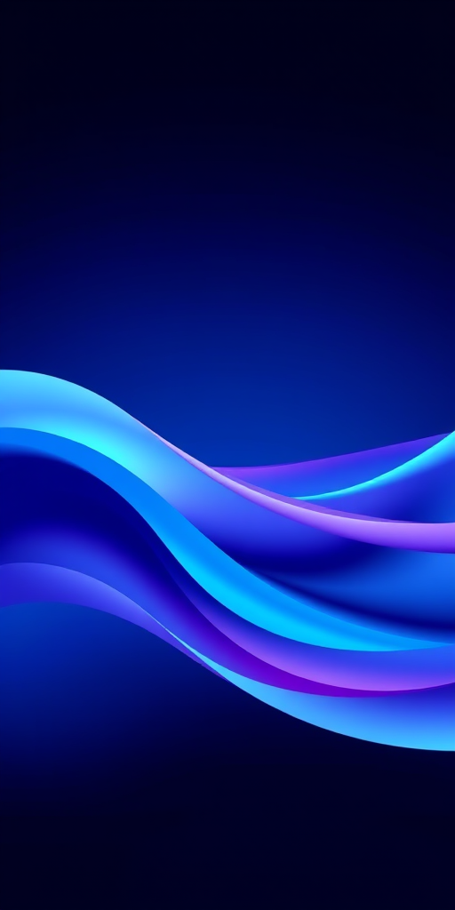 Create an abstract wave design featuring smooth gradients of blue and purple, with soft curves and flowing lines, captured using a Canon EOS R5, 50mm lens, f/1.8 aperture, ISO 100, in a natural light setting to enhance the vibrancy and depth of colors.