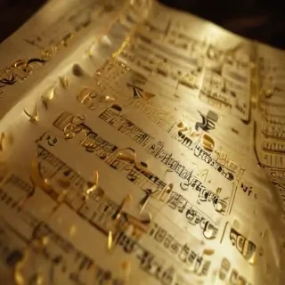 gold music notes