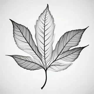 black and white clipart leaf