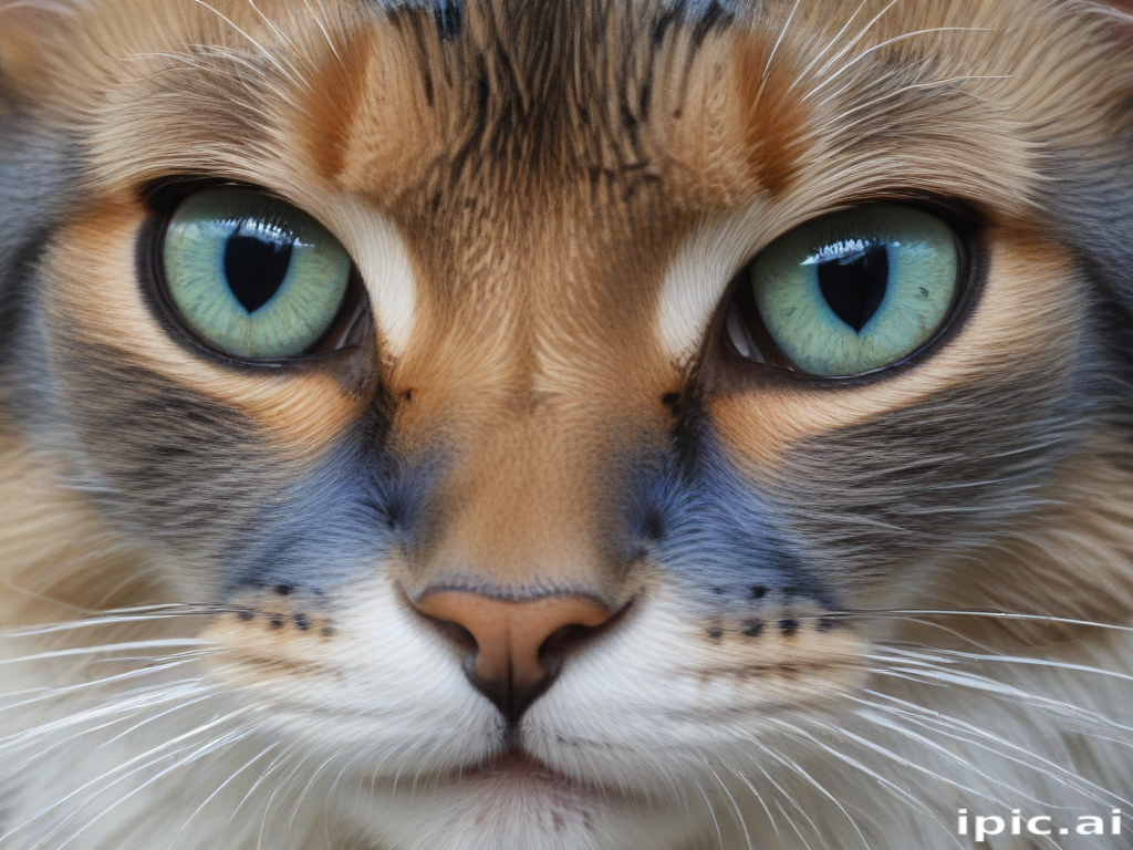 A Close-Up Portrait of a Beautiful Cat with Striking Green Eyes.
