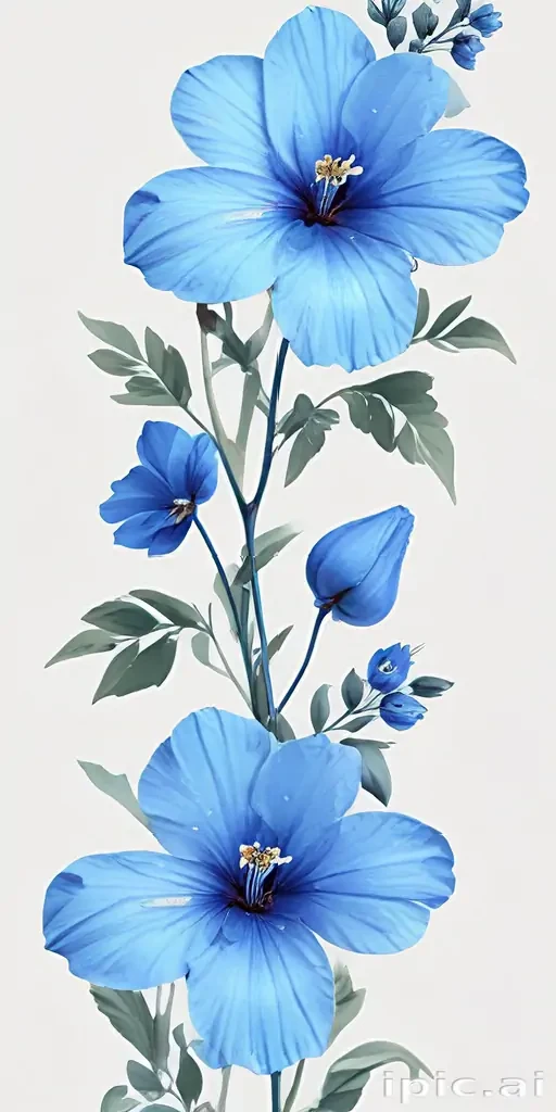 blue flowers transparent
