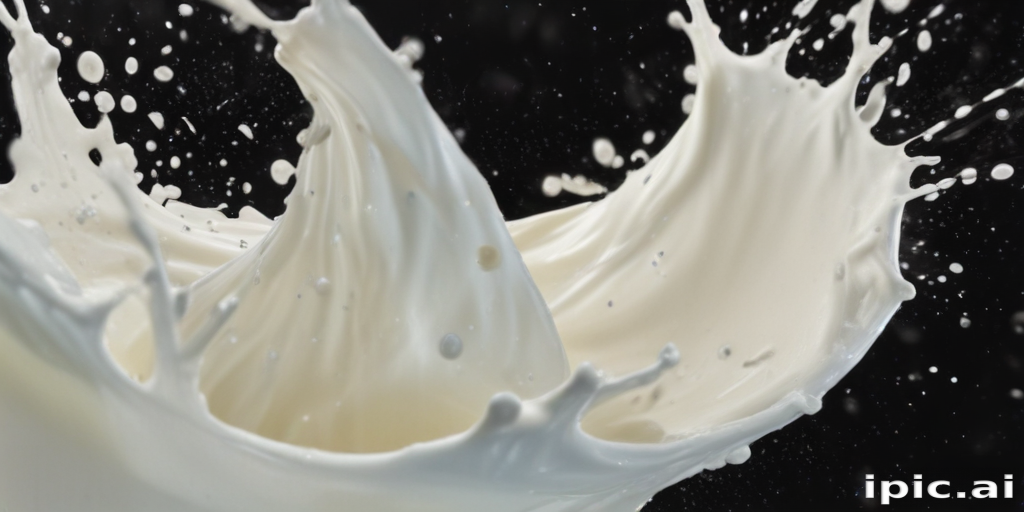 Dynamic Splash of Fresh Milk Creating Artistic Patterns Against Dark ...