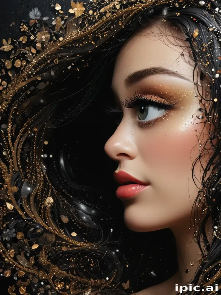 glitter on black background