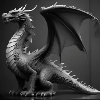 dragon black and white