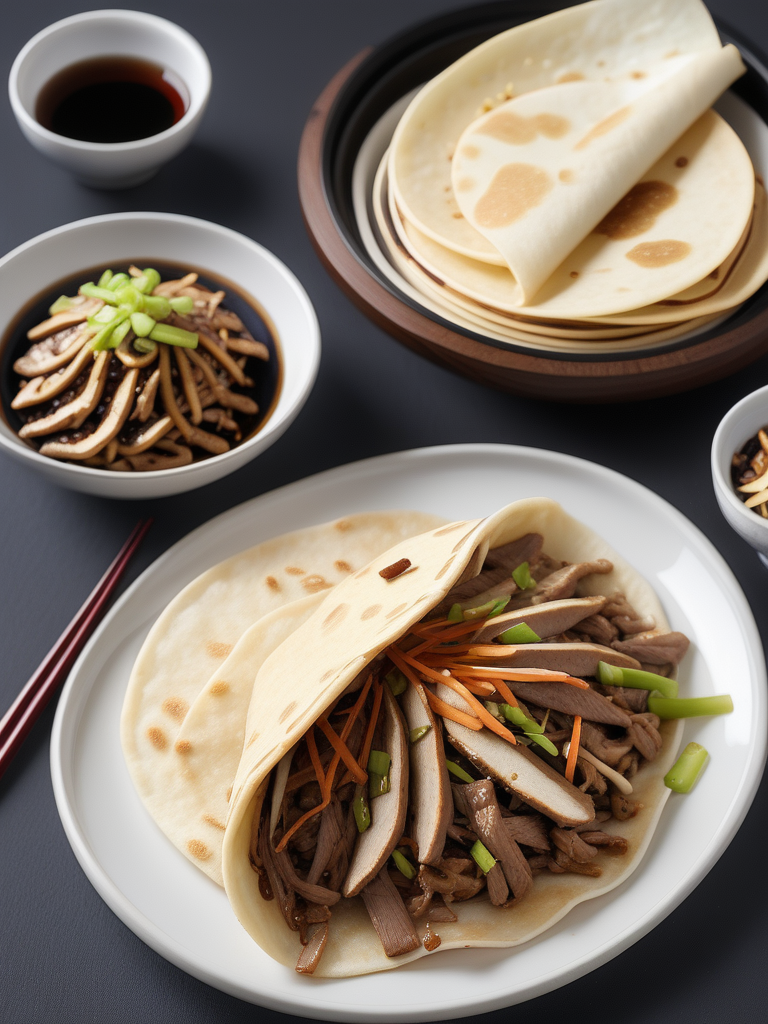 moo shu beef with pancakes