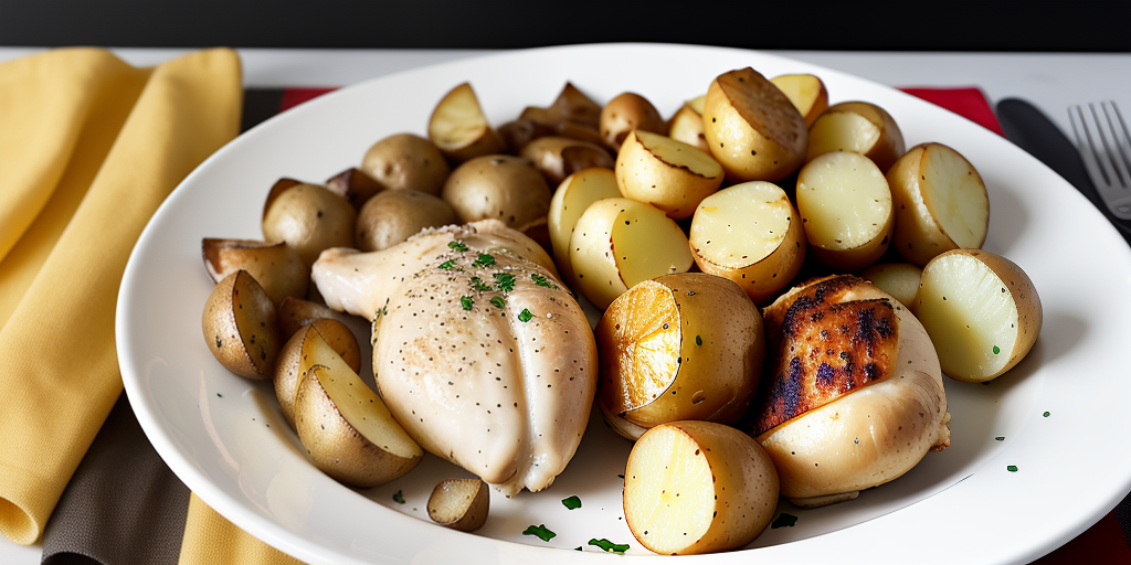 air fryer chicken and potatoes