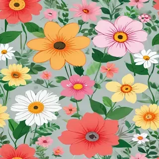cartoon flowers transparent background