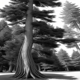 black and white pine tree clipart