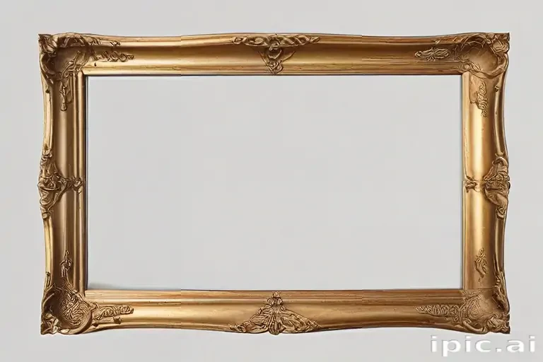 rectangle golden frame png