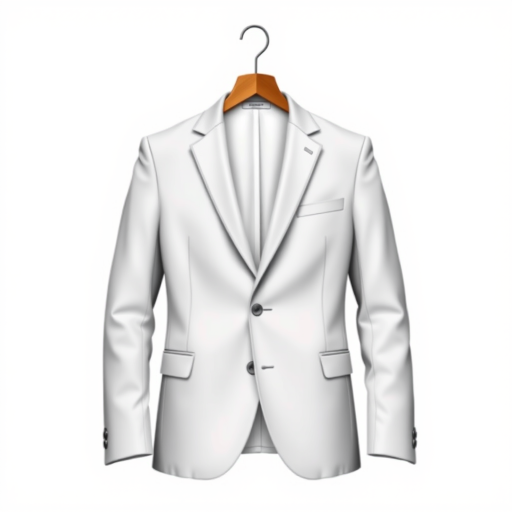 Create a high-resolution vector illustration of a men's blazer with a clean white background, using a 50mm lens, aperture f/8, ISO 100, and a softbox lighting setup for even illumination.