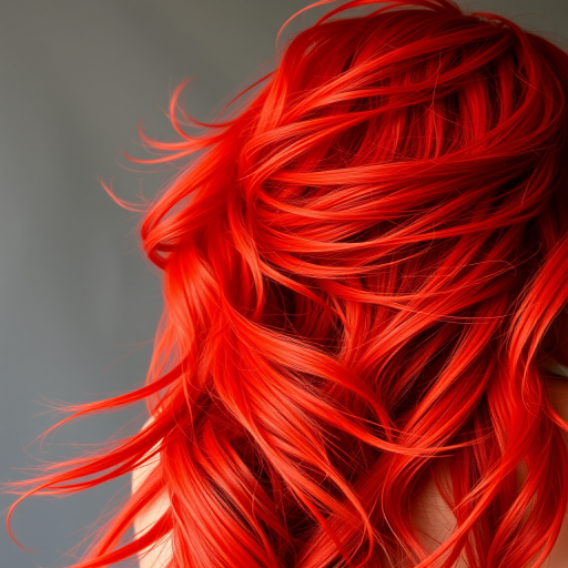 Fiery red tresses with "Phoenix Rising" design showcase voluminous layers and wispy ends, radiating passion and intensity