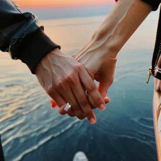 couple holding hands aesthetic