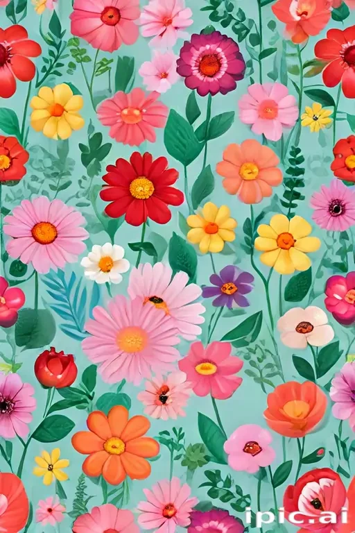 cartoon flowers transparent background