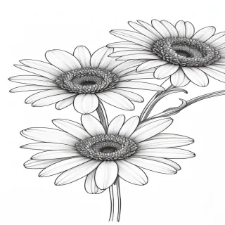 simple flower line drawing