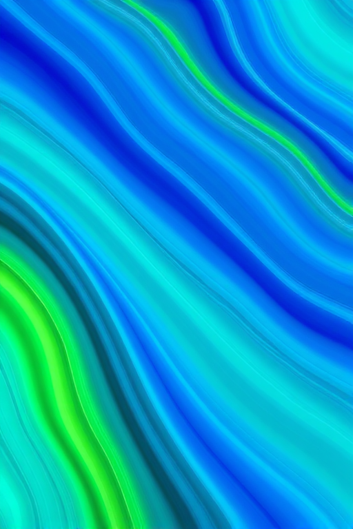 Create a vibrant abstract pattern of wavy lines in various shades of blue and green, captured from a slightly angled view with a DSLR camera using a 50mm lens at f/8, ISO 100, and a shutter speed of 1/125 sec for enhanced clarity and detail.