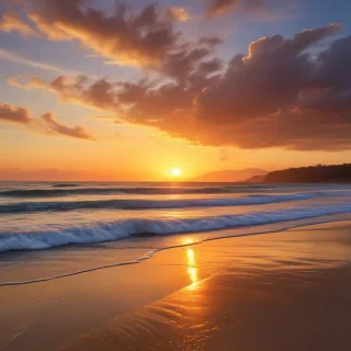 sun set on beach