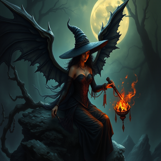 beautiful dark witch fantasy art