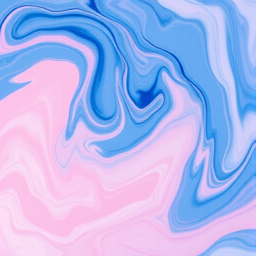 Create an abstract image of swirling pastel colors with deep blues and soft pinks in a fluid art style, shot on a DSLR camera with a 50mm lens at f/1.8, ISO 200, and a shutter speed of 1/125s, using a top-down view for depth and texture emphasis.