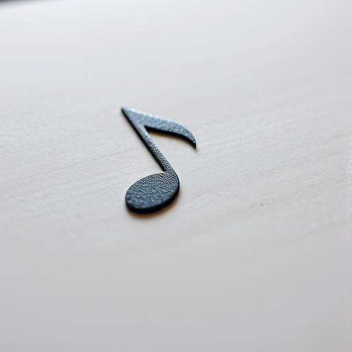 Create a high-resolution image of a single music note, ISO 100, f/2.8 aperture, 50mm lens, natural lighting, with a clean background for enhanced clarity and focus.