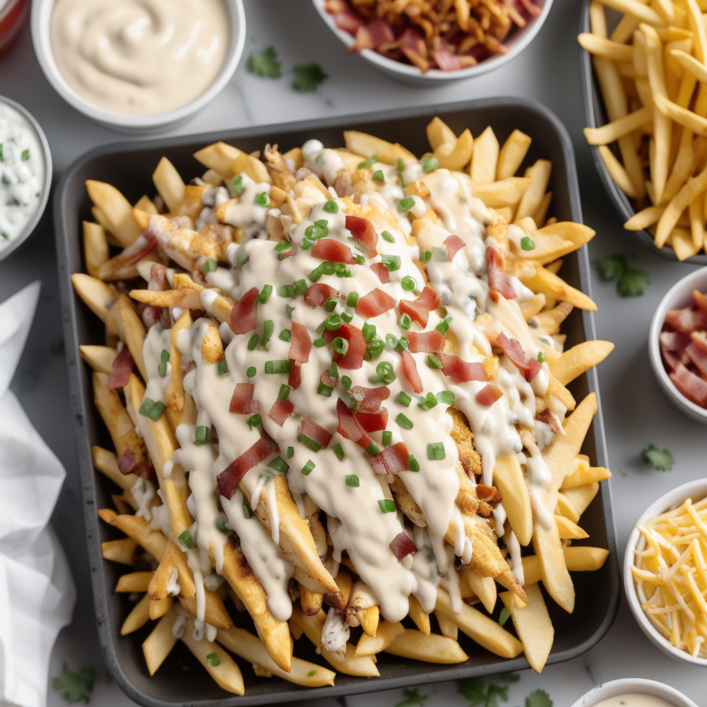 chicken bacon ranch loaded fries