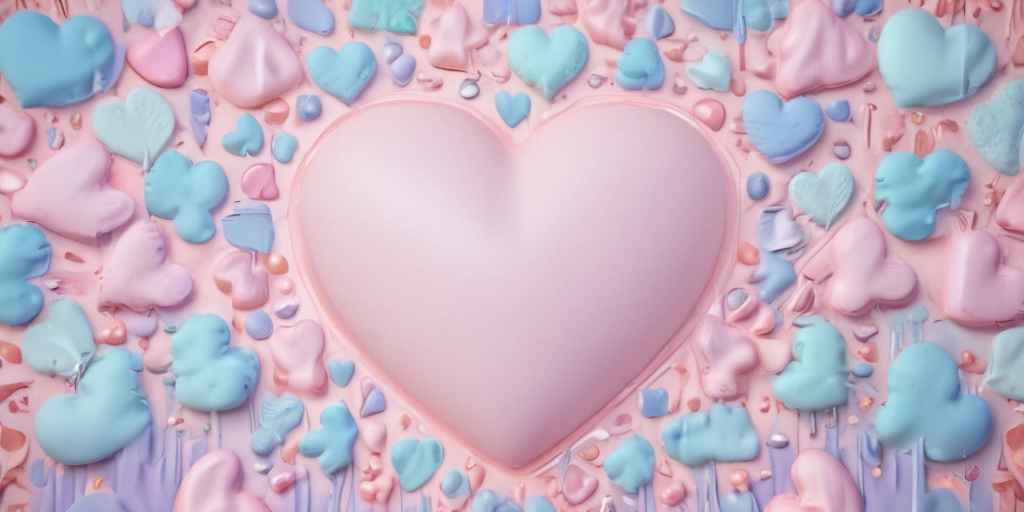 A Whimsical Display of Colorful Hearts on a Soft Pink Background