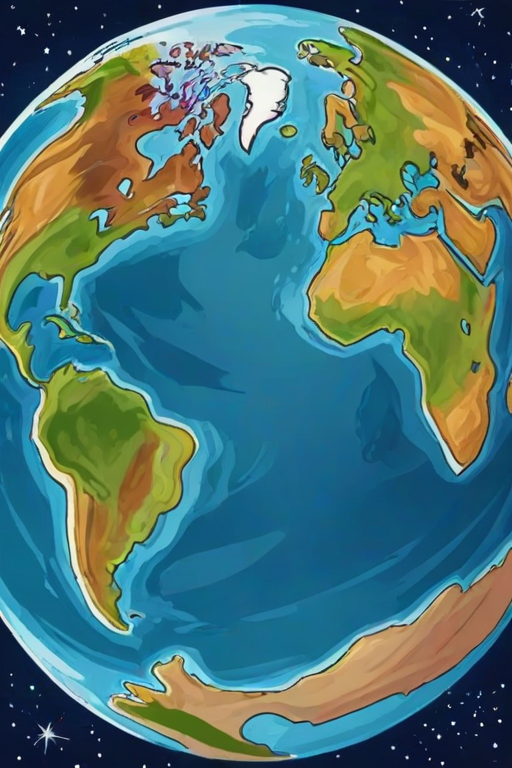 cartoon picture of the planet earth
