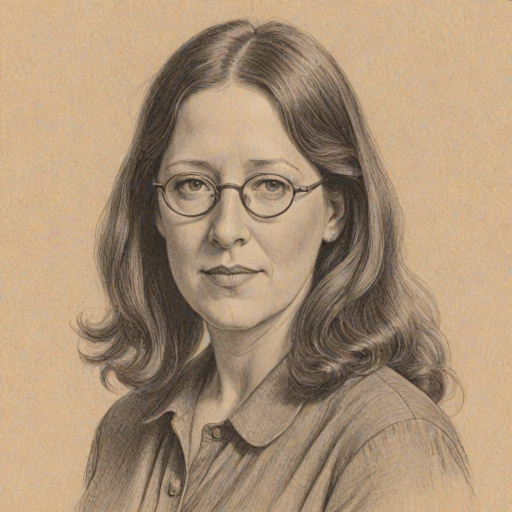 Pleasing Ann Dowd, pencil sketch, portrait of Bewitching woman 1924s in glasses, hair style beatnik, outline, clear lines, fine lines, 8k