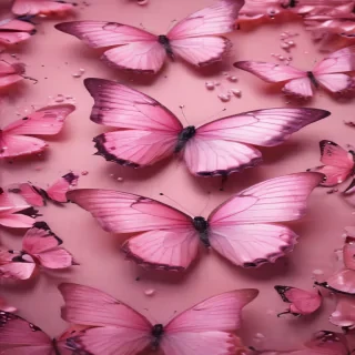 pink butterflies aesthetic