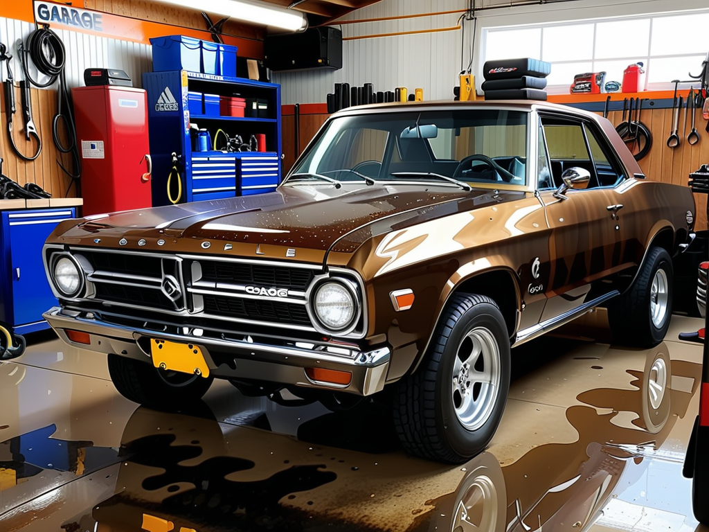 oiled and spoiled at the garage
