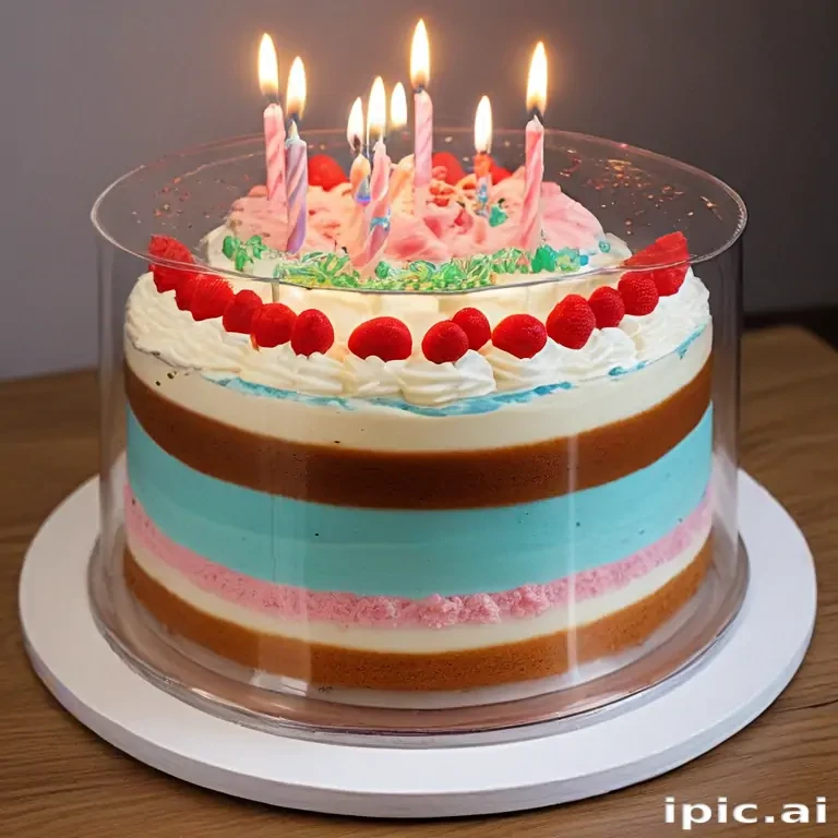 transparent birthday cake