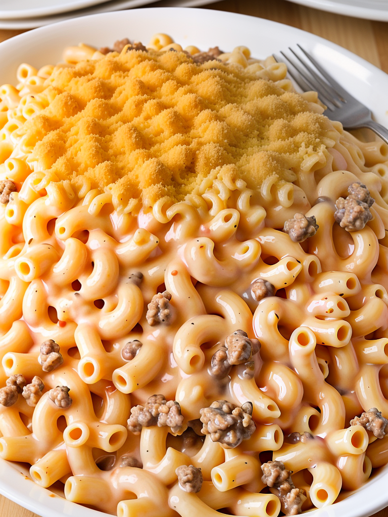 macaroni and cheese with ground beef