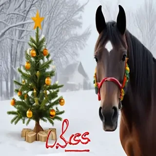 merry christmas images with horses