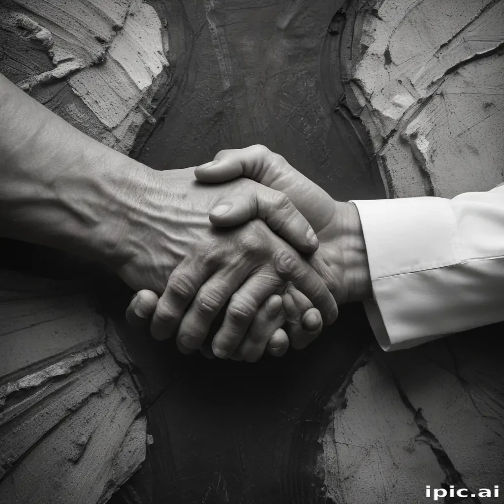 handshake black and white