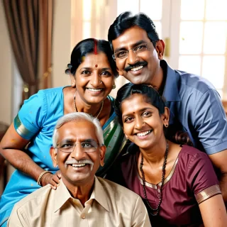 happy indian family