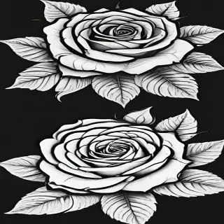 roses clipart black and white