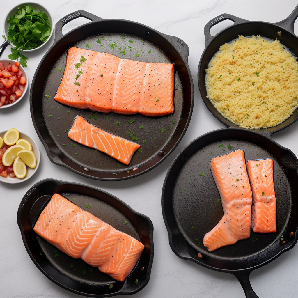 cooking salmon in cast iron skillet and oven
