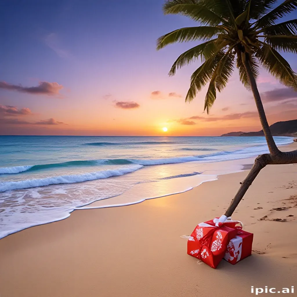 christmas beach wallpaper