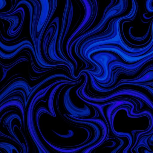 create a vibrant abstract pattern with swirling lines and shapes in shades of blue, purple, and black, captured with a DSLR camera, 50mm lens, f/2.8 aperture, ISO 100, in high resolution, top-down view, soft-focus technique for enhanced depth and texture.