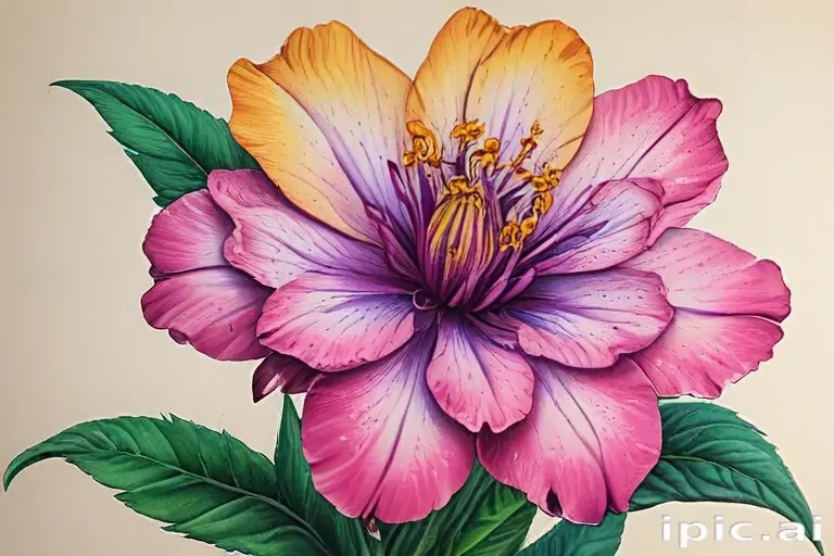 flower drawing with color